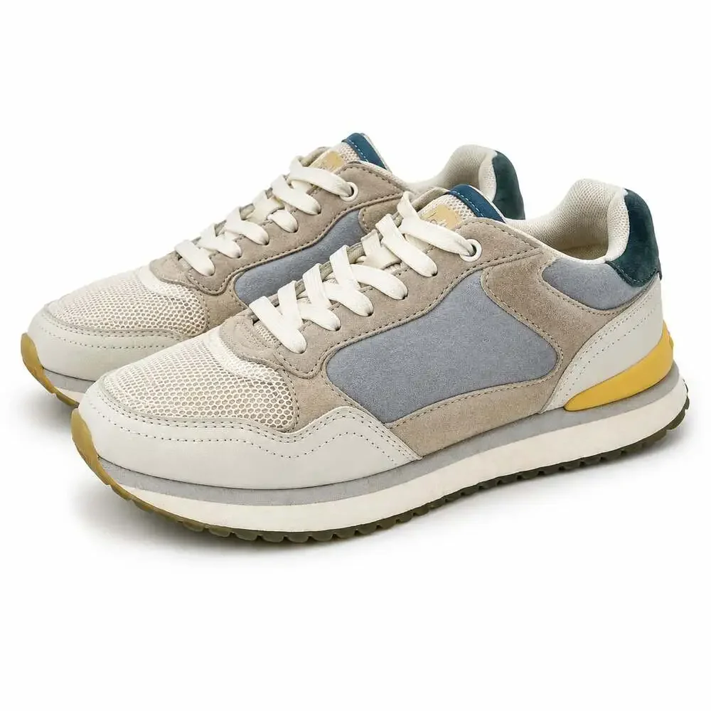 HOFF Seattle Grey Blue Leather and Mesh City Sneakers Size US 6